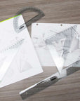 4-Piece Geometry Ruler Combination Sets