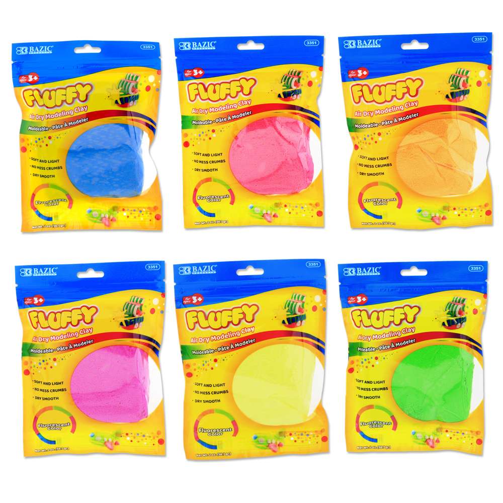 2 Oz. Fluorescent Colors Air Dry Modeling Clay