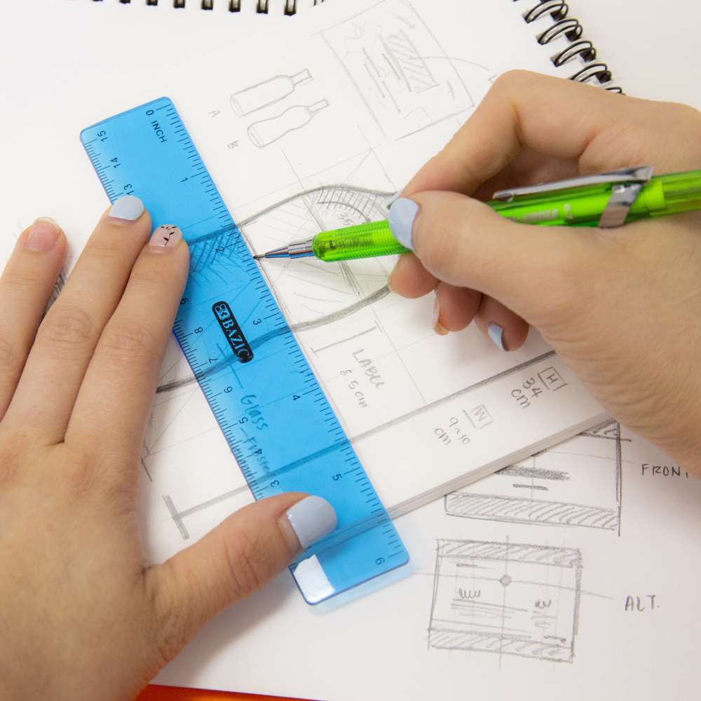 6" (15cm) Plastic Ruler (3/Pack)