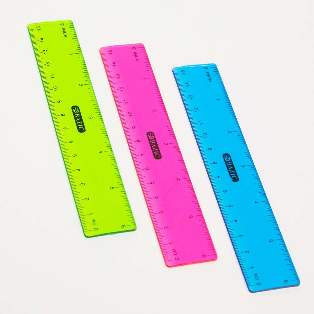 6" (15cm) Plastic Ruler (3/Pack)
