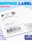 Shipping Labels 8.5" X 5.5" (20/Pack)