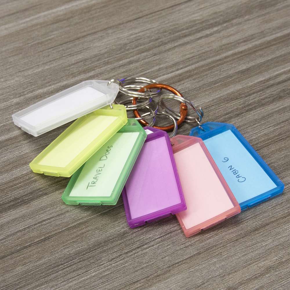 Key Tags with Holder & Label Window (6/Pack)