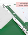 Binder View 0.5" Green 3-Ring w/ 2-Pockets