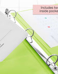 Binder View 0.5" Lime Green 3-Ring w/ 2-Pockets