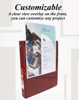 Binder View 1" Burgundy 3-Ring w/ 2-Pockets