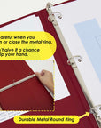 1" Burgundy 3-Ring View Binder w/ 2-Pockets