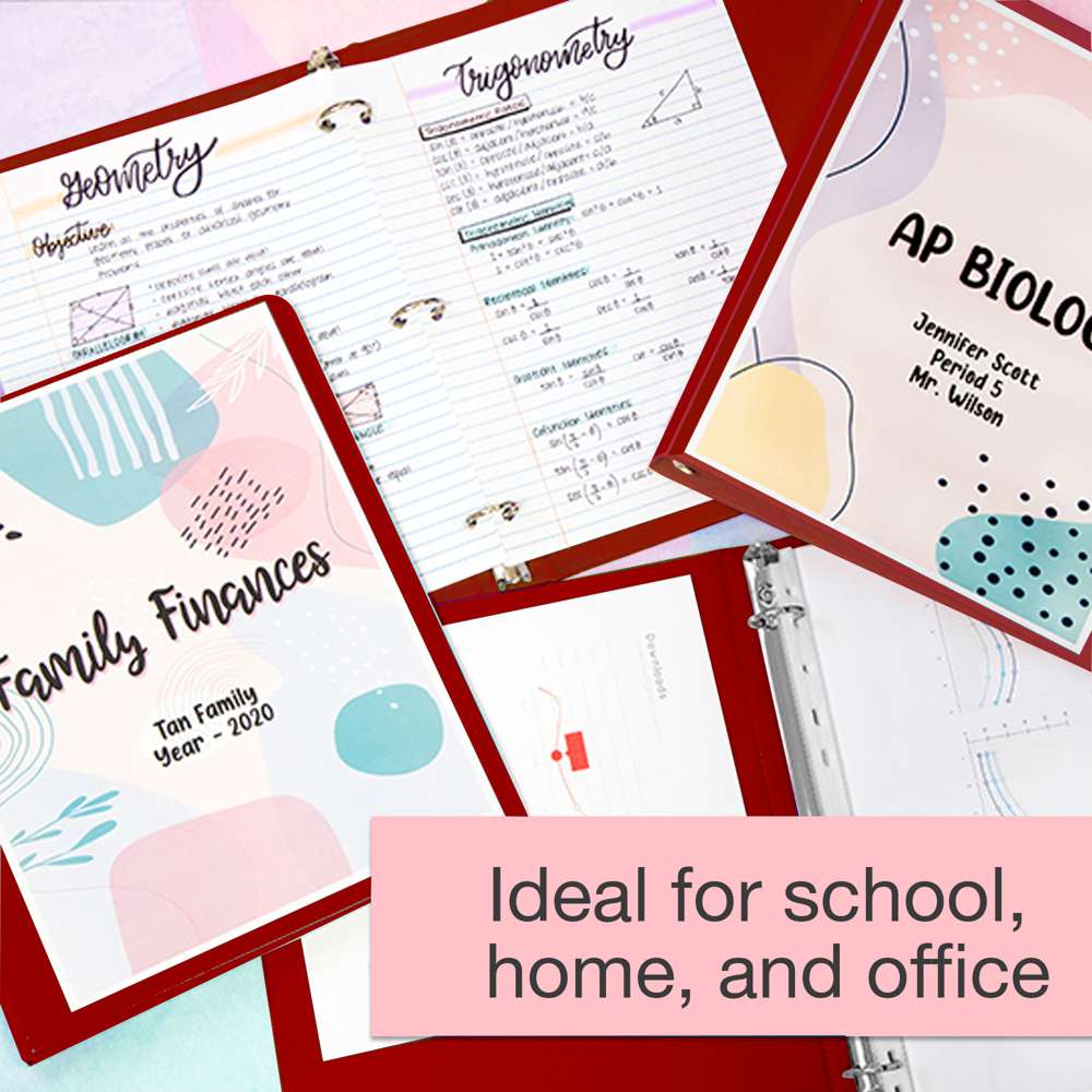 1" Burgundy 3-Ring View Binder w/ 2-Pockets