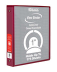 1" Burgundy 3-Ring View Binder w/ 2-Pockets