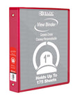 1" Red 3-Ring View Binder w/ 2-Pockets