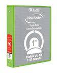 1" Lime Green 3-Ring View Binder w/ 2-Pockets