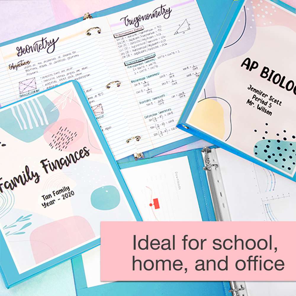 1" Cyan 3-Ring View Binder w/ 2-Pockets