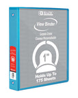 1" Cyan 3-Ring View Binder w/ 2-Pockets