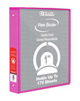 1" Fuchsia 3-Ring View Binder w/ 2-Pockets