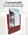 1.5" Burgundy 3-Ring View Binder w/ 2-Pockets