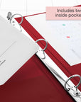 1.5" Burgundy 3-Ring View Binder w/ 2-Pockets