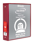 1.5" Burgundy 3-Ring View Binder w/ 2-Pockets