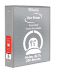 1.5" Grey 3-Ring View Binder w/ 2-Pockets