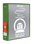 1.5" Green 3-Ring View Binder w/ 2-Pockets