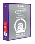 1.5" Purple 3-Ring View Binder w/ 2-Pockets