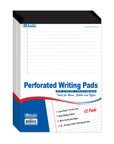 White Perforated Writing Pad 8.5" X 11.75" 50 Ct. (12/Pack)