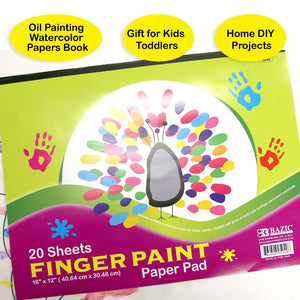 Finger Paint Paper Pad, 16"X 12"(20 Ct.)