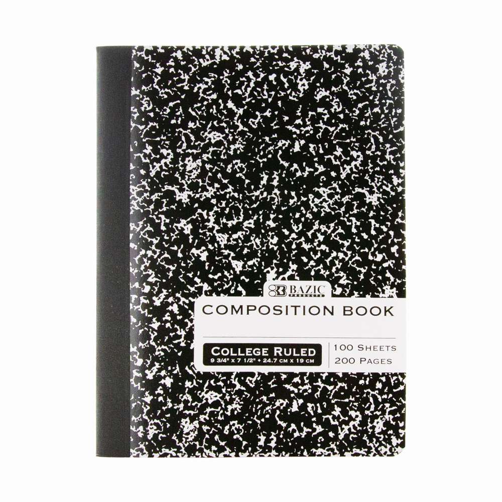 C/R 100 Ct. Black Marble Composition Book