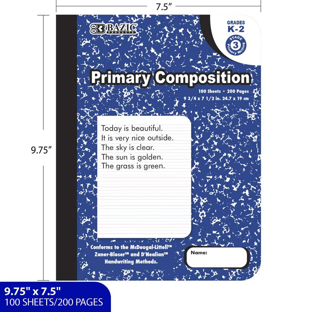100 Ct. Primary Marble Composition Book