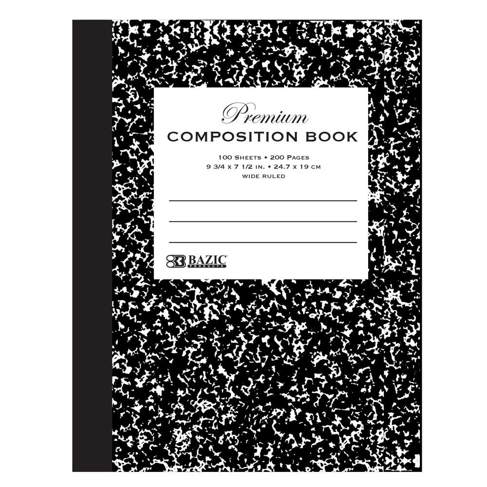W/R 100 Ct. Premium Black Marble Composition Book