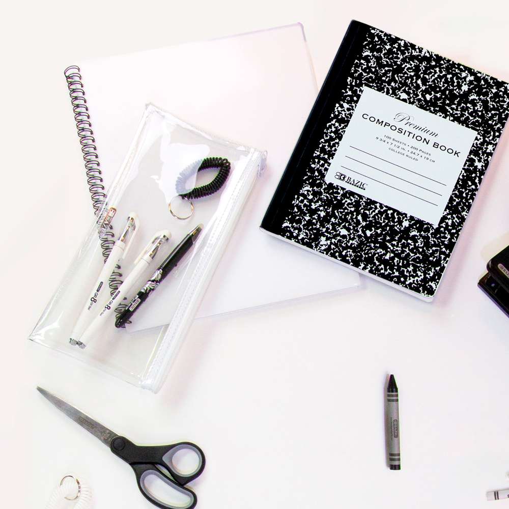 C/R 100 Ct. Premium Black Marble Composition Book
