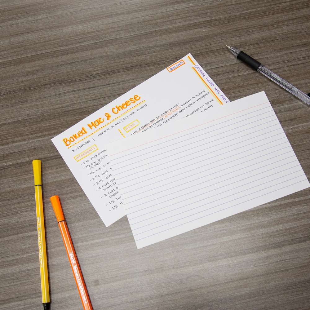 200 Ct. 3" X 5" Ruled White Index Card
