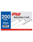 Ruled White Index Card 3" X 5" 200 Ct.