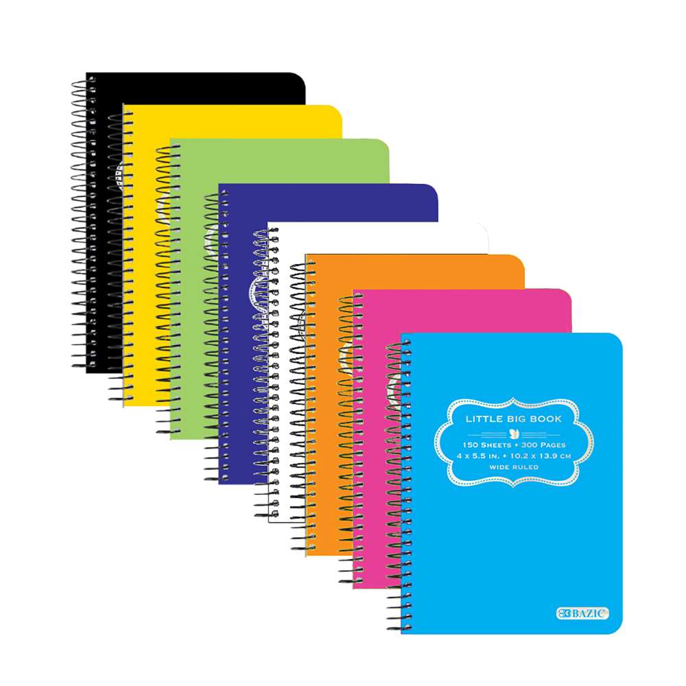 150 Ct. 4" X 5.5" Poly Cover Spiral Fat Book
