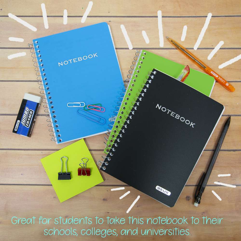 100 Ct. 5" X 7" Poly Cover Personal / Assignment Spiral Notebook