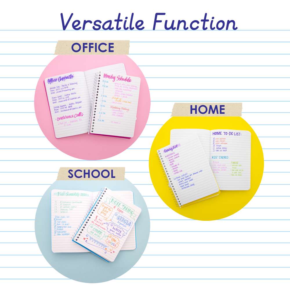 100 Ct. 5" X 7" Poly Cover Personal / Assignment Spiral Notebook