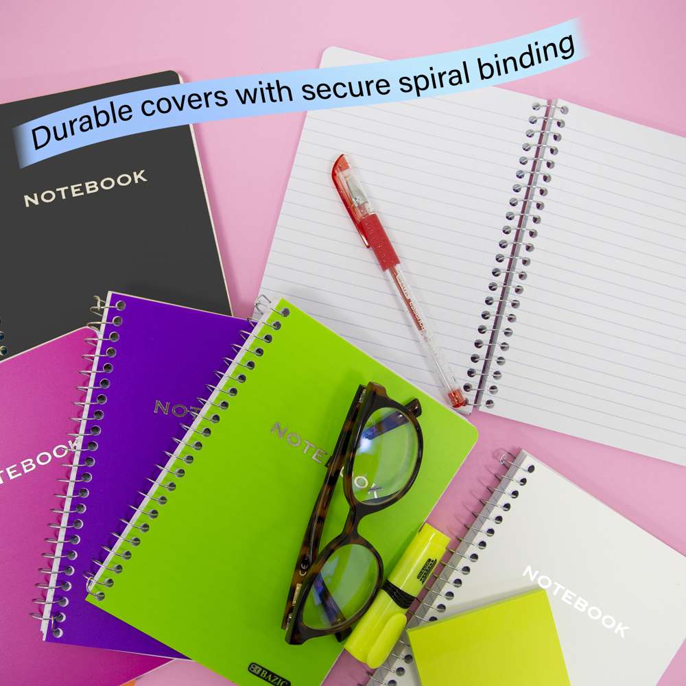 100 Ct. 5" X 7" Poly Cover Personal / Assignment Spiral Notebook