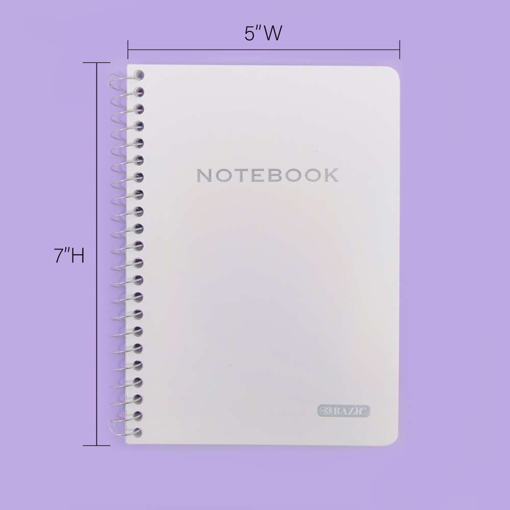 100 Ct. 5" X 7" Poly Cover Personal / Assignment Spiral Notebook