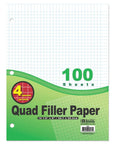 Filler Paper 4-1" Quad-Ruled 100 Ct.