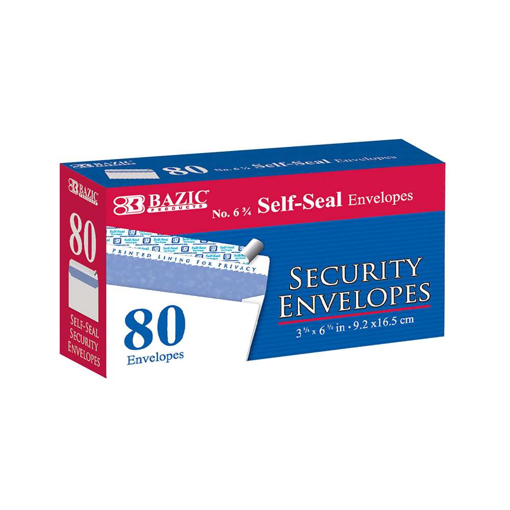 #6 3/4 Self-Seal Security Envelope (80/Pack)
