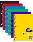 C/R 150 Ct. 5-Subject Spiral Notebook