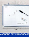 11" X 14" CLASSIQUE Magnetic Dry Erase Calendar Board w/ Marker & 2 Magnets