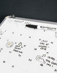 11" X 14" CLASSIQUE Magnetic Dry Erase Calendar Board w/ Marker & 2 Magnets