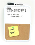 Dry Erase / Cork Combo Board 8.5" X 11" w/ Marker