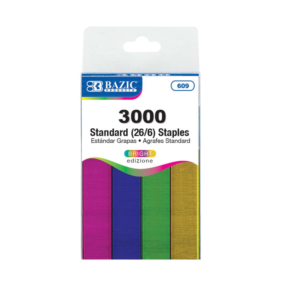 3000 Ct. Standard (26/6) Metallic Color Staples