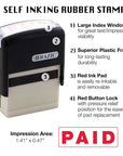 Paid Self Inking Rubber Stamp (Red Ink)