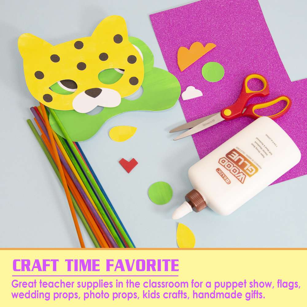 3/16" x 12" Round Multi-Colored Wooden Dowel (15/Bag)