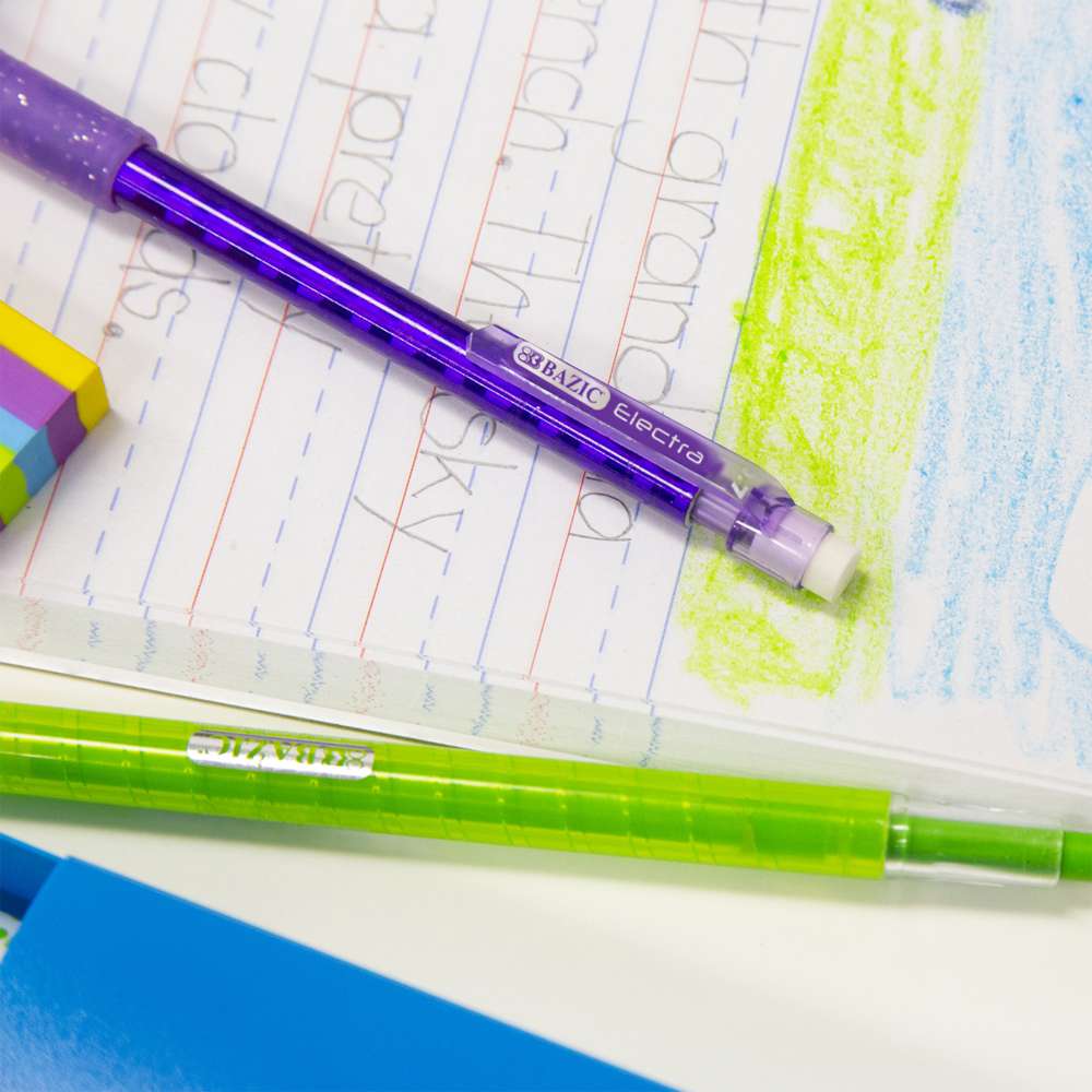 Electra Sparkly 0.7 mm Mechanical Pencil w/ Glitter Grip (4/Pk)