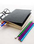 Wood Pencil w/ Eraser Metallic Laser Foil (8/Pack)