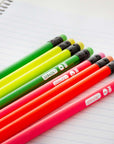 Wood Pencil w/ Eraser Fluorescent (8/pack)