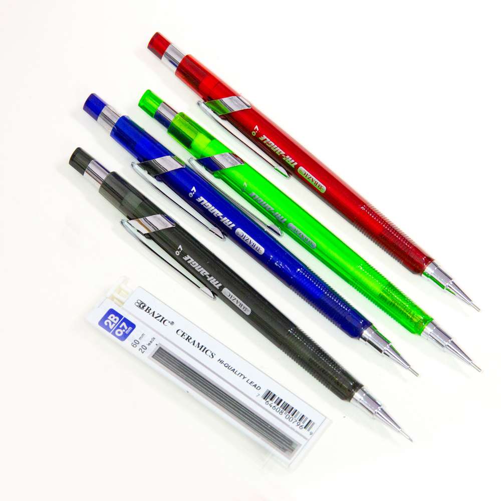 Tri-Angle 0.7 mm Mechanical Pencil w/ Ceramics High-Quality Lead