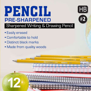 Yellow Pencil #2 Premium  Pre-Sharpened (12/Pack)